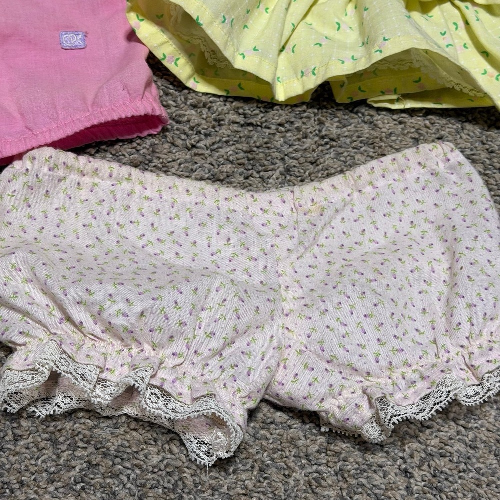 Vintage Cabbage Patch Kids Doll Clothes Lot 3 Outfits Dress Romper Bloomers - Picture 2 of 4